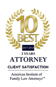 American Institute of Family Law Attorneys, Ten Best in Client Satisfaction, 2017 and 2018